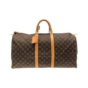 LOUIS VUITTON Brown Monogram Keepall 55 Boston Bag